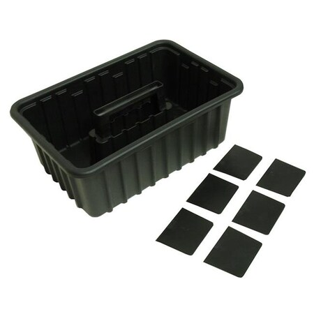 Homak Homak HA01016116 Plastic Tray with 6 Dividers - Black HA01016116